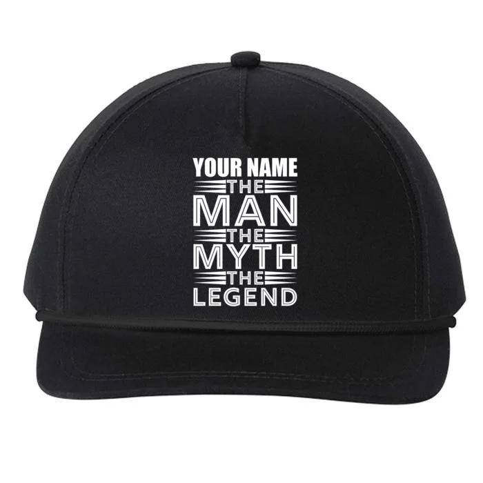 Custom Name The Man The Myth The Legend Snapback Five-Panel Rope Hat