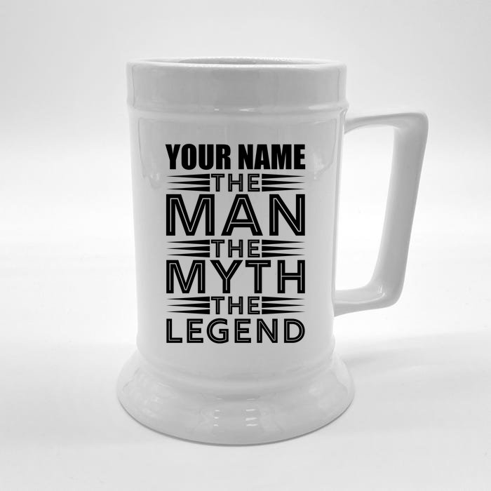 Custom Name The Man The Myth The Legend Front & Back Beer Stein