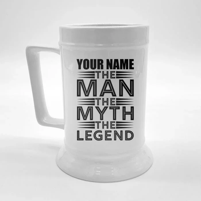 Custom Name The Man The Myth The Legend Front & Back Beer Stein