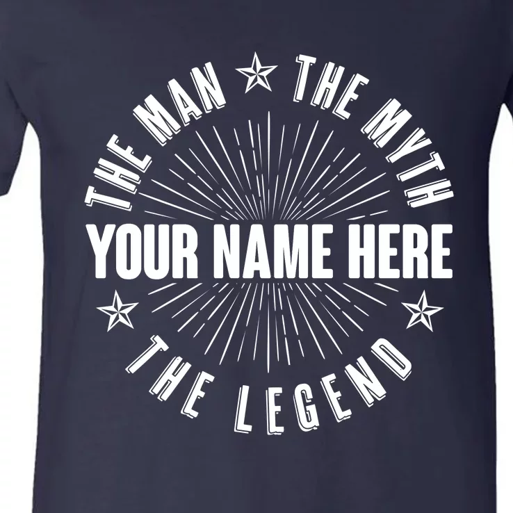 Custom Name The Man The Myth The Legend V-Neck T-Shirt