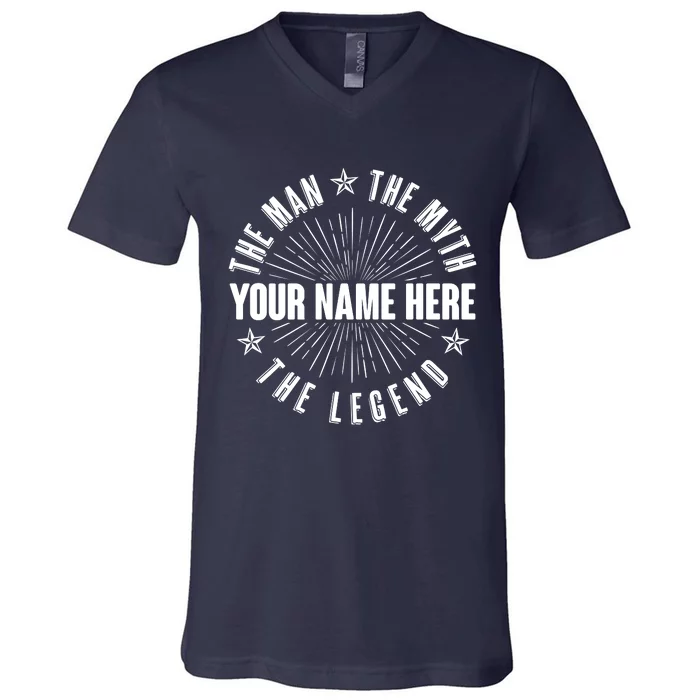 Custom Name The Man The Myth The Legend V-Neck T-Shirt