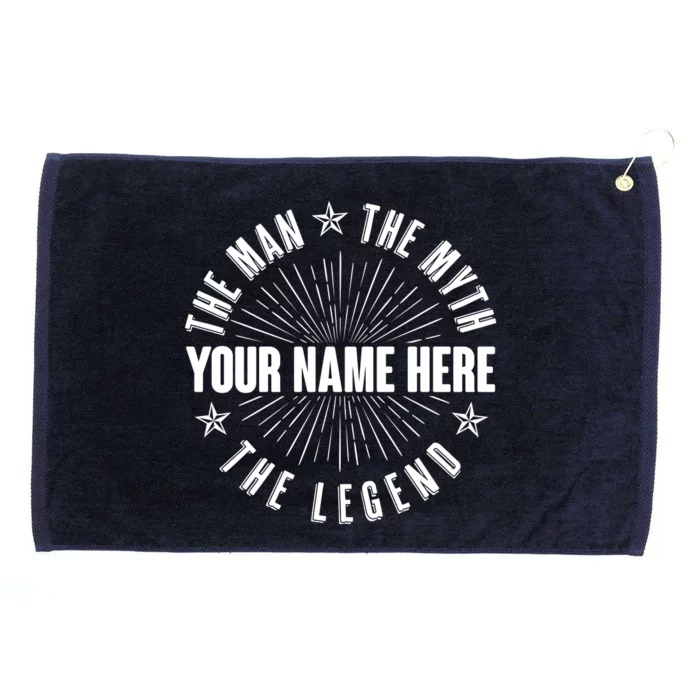 Custom Name The Man The Myth The Legend Grommeted Golf Towel