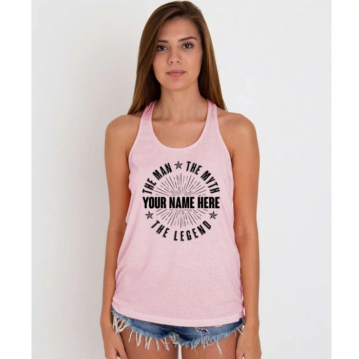 Custom Name The Man The Myth The Legend Women's Knotted Racerback Tank