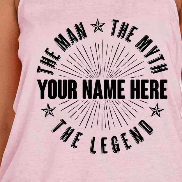 Custom Name The Man The Myth The Legend Women's Knotted Racerback Tank