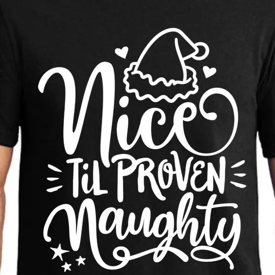 Christmas Nice Until Proven Naughty Gift Pajama Set