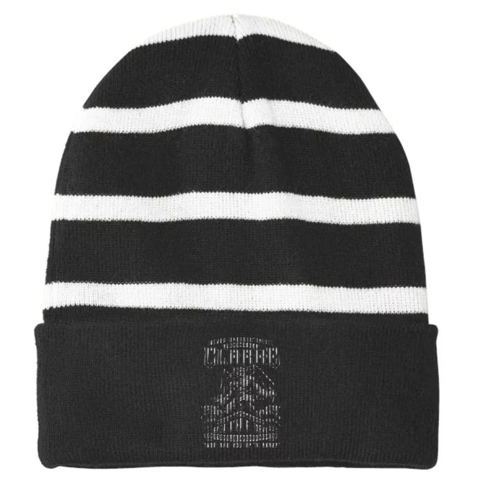 Clarke Never Underestimate The Power Of A Clarke Striped Beanie with Solid Band