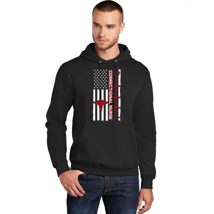 Correctional Nurse Usa Flag Nursing Rn Tall Hoodie