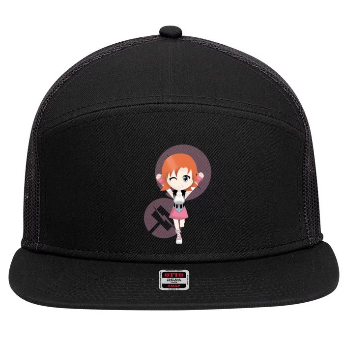 Chibi Nora Valkyrie 7 Panel Mesh Trucker Snapback Hat