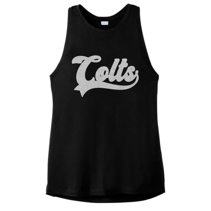 Colts Name Vintage Retro Gift Ladies Tri-Blend Wicking Tank