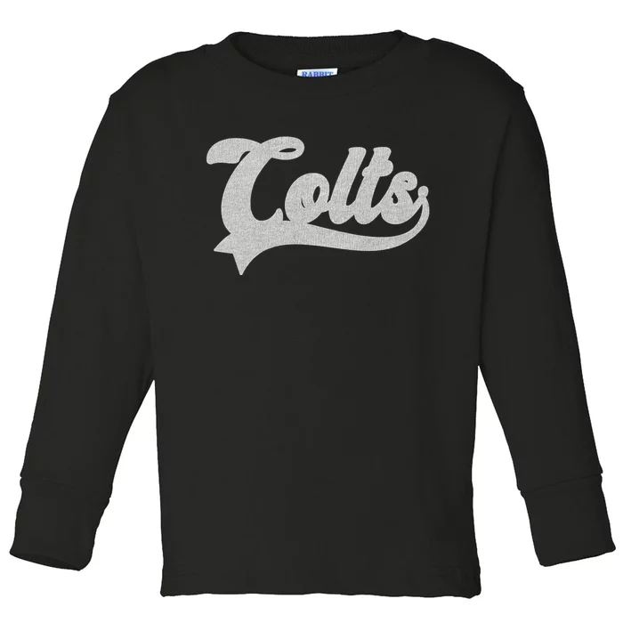 Colts Name Vintage Retro Gift Toddler Long Sleeve Shirt