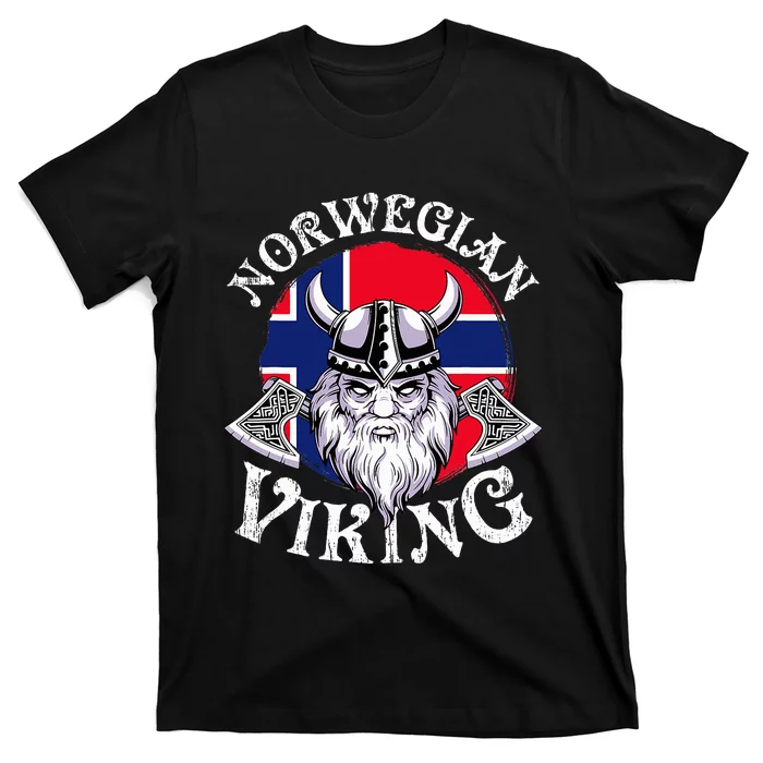 Cool Norwegian Viking Funny Norway Flag Vikings T-Shirt