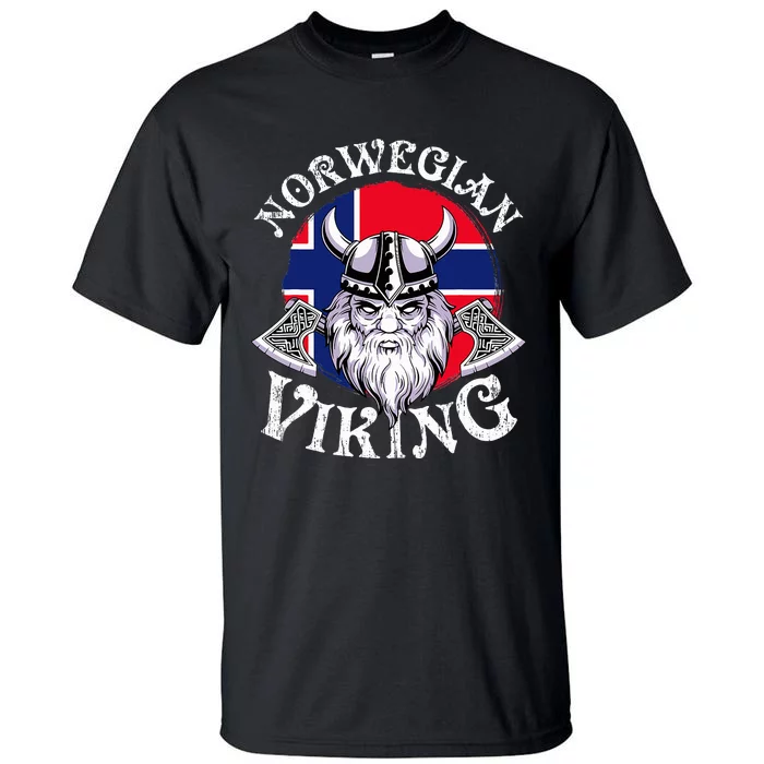 Cool Norwegian Viking Funny Norway Flag Vikings Tall T-Shirt