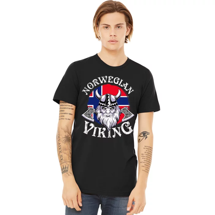 Cool Norwegian Viking Funny Norway Flag Vikings Premium T-Shirt