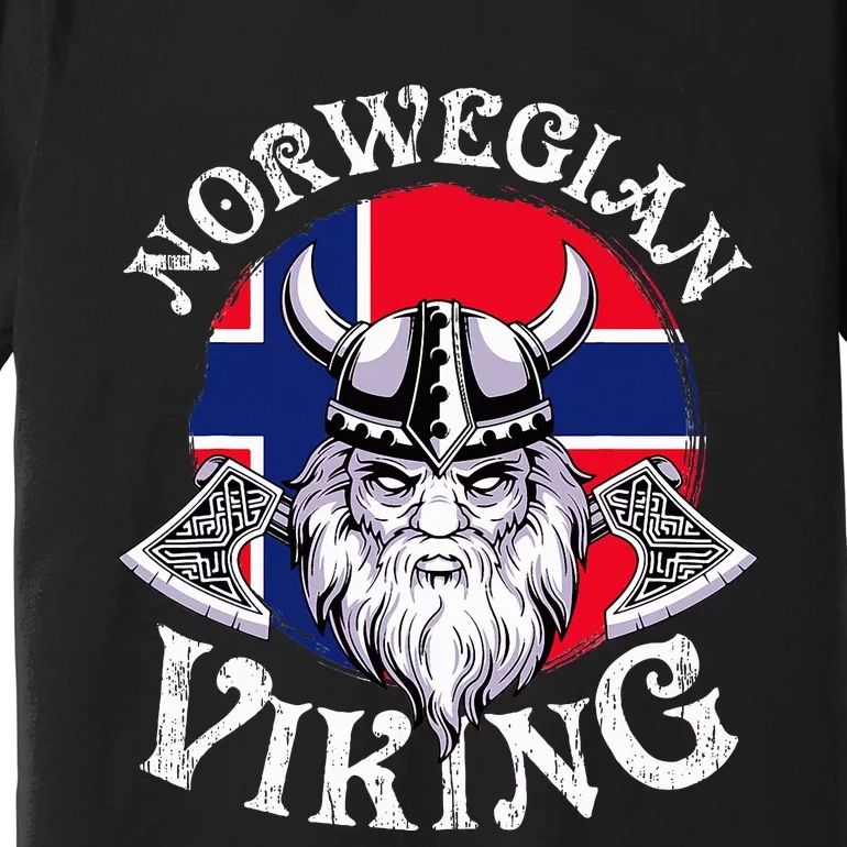 Cool Norwegian Viking Funny Norway Flag Vikings Premium T-Shirt