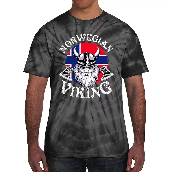 Cool Norwegian Viking Funny Norway Flag Vikings Tie-Dye T-Shirt