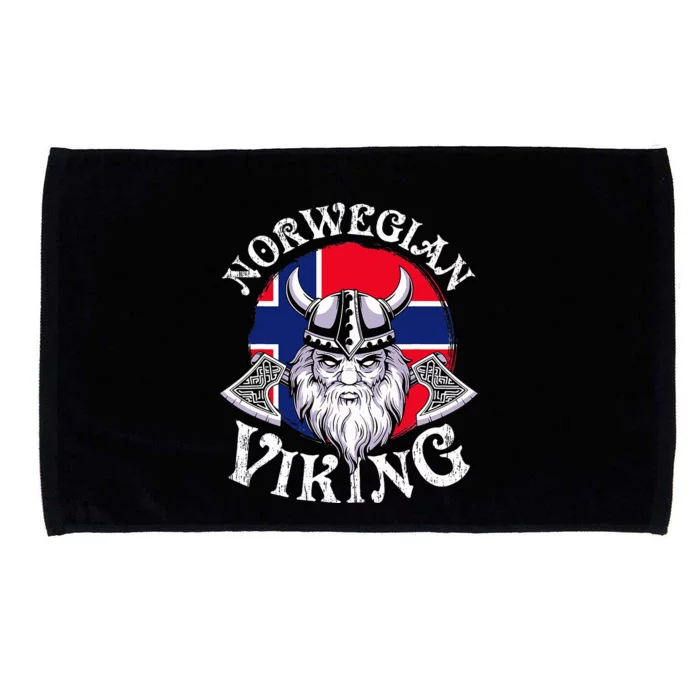 Cool Norwegian Viking Funny Norway Flag Vikings Microfiber Hand Towel