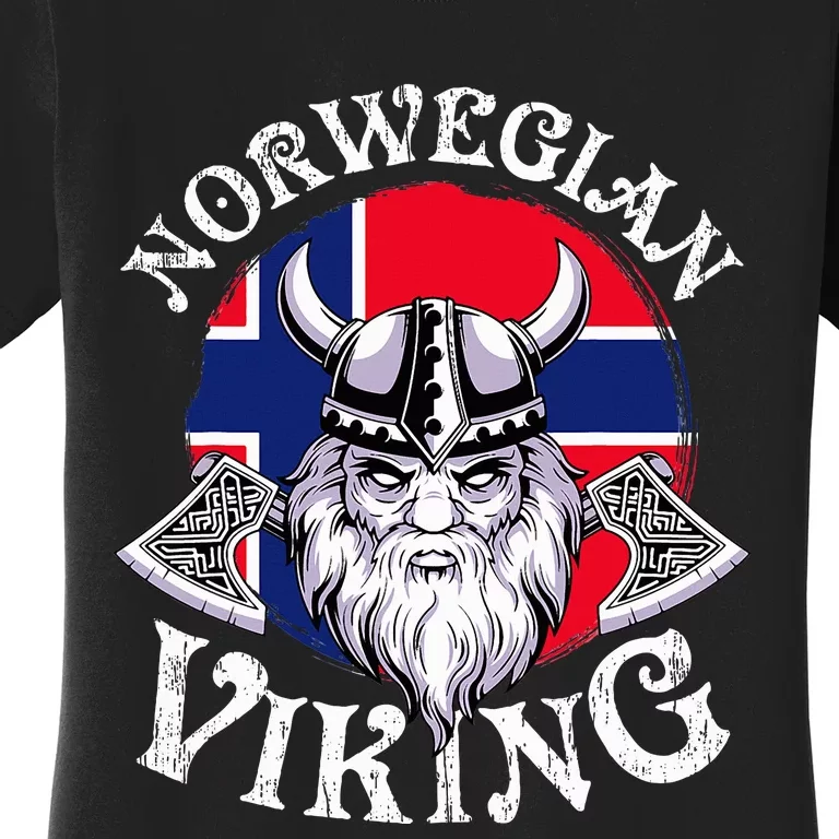 Cool Norwegian Viking Funny Norway Flag Vikings Women's T-Shirt