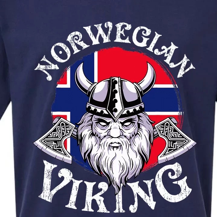 Cool Norwegian Viking Funny Norway Flag Vikings Sueded Cloud Jersey T-Shirt