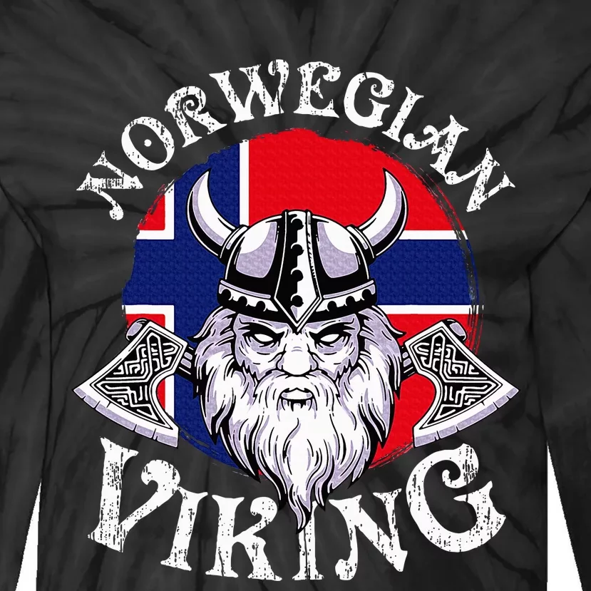 Cool Norwegian Viking Funny Norway Flag Vikings Lover Gift Tie-Dye Long Sleeve Shirt