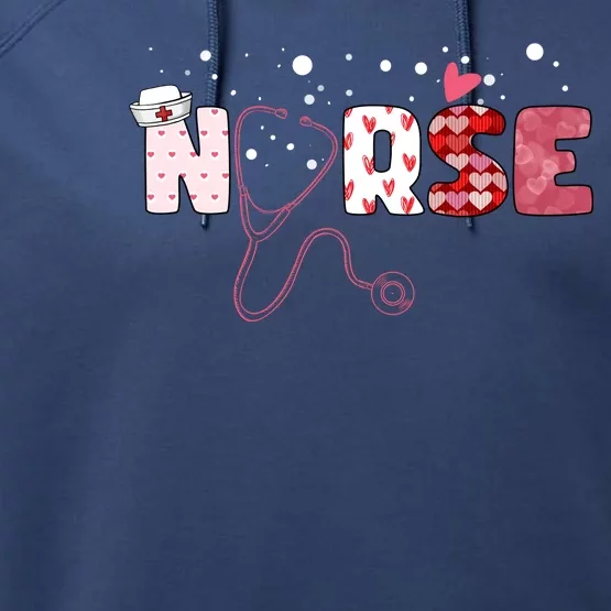 Cute Nurse Valentines Day Gift Performance Fleece Hoodie