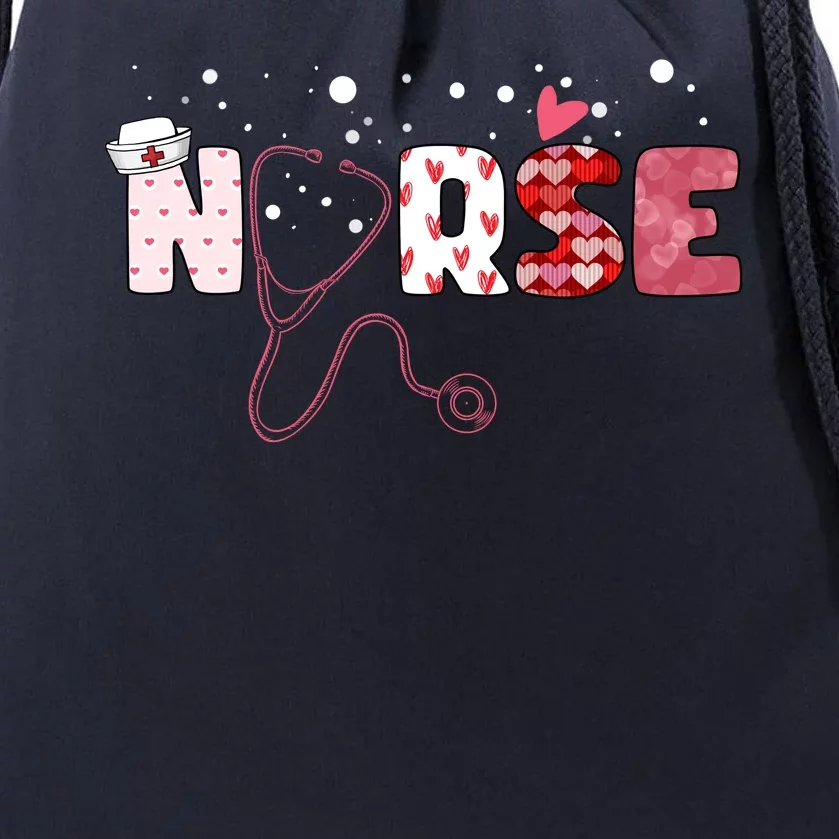 Cute Nurse Valentines Day Gift Drawstring Bag