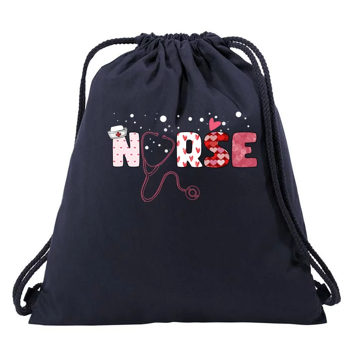 Cute Nurse Valentines Day Gift Drawstring Bag