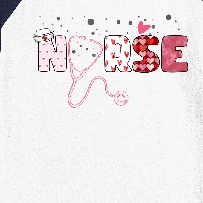 Cute Nurse Valentines Day Gift Baseball Sleeve Shirt