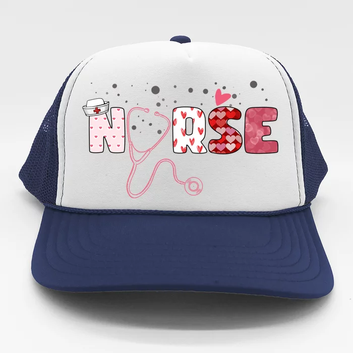 Cute Nurse Valentines Day Gift Trucker Hat