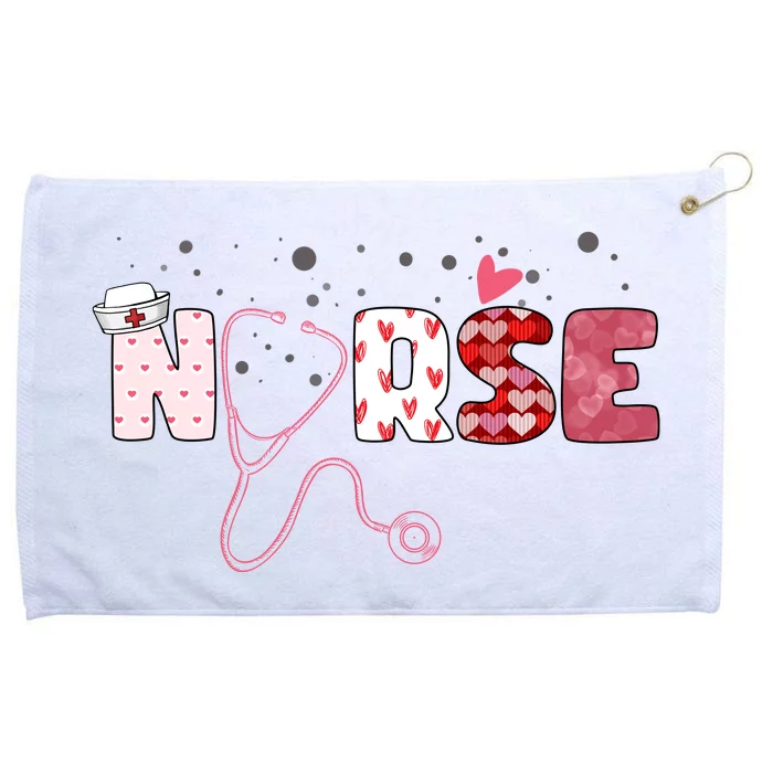 Cute Nurse Valentines Day Gift Grommeted Golf Towel