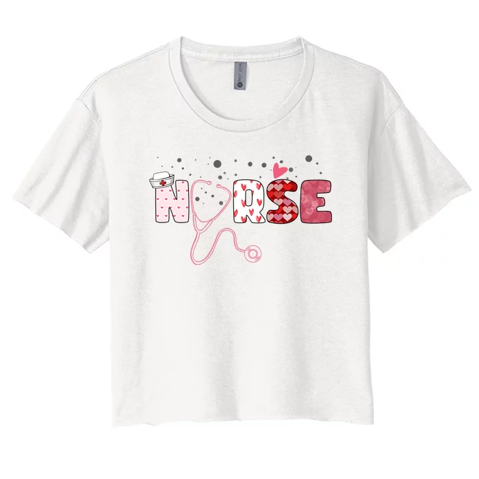 Cute Nurse Valentines Day Gift Women's Crop Top Tee