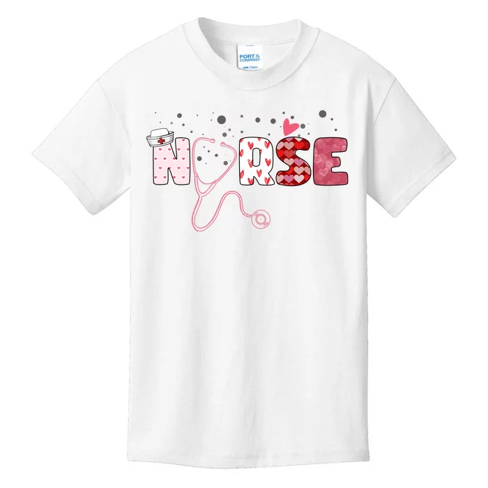 Cute Nurse Valentines Day Gift Kids T-Shirt