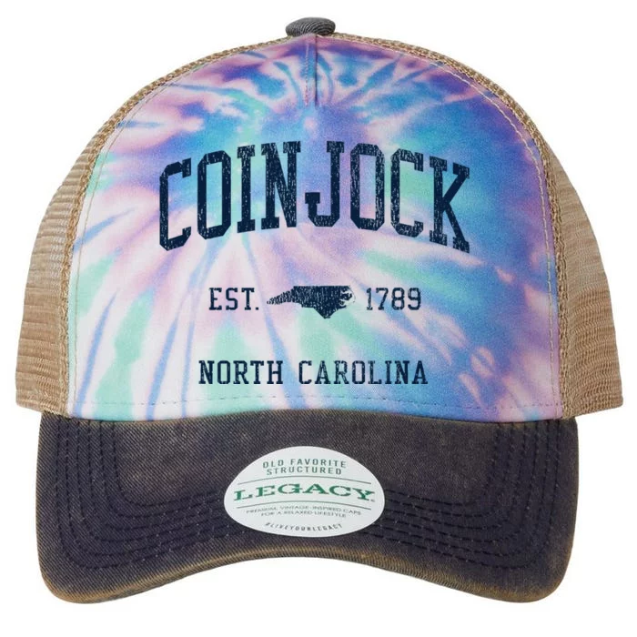 Coinjock Nc Vintage Athletic Sports Legacy Tie Dye Trucker Hat