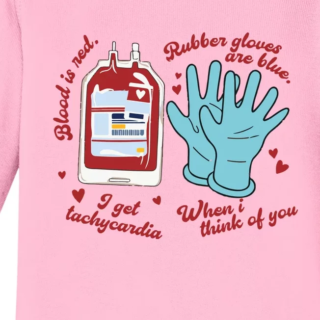 Cute Nurse Valentines Day Baby Long Sleeve Bodysuit