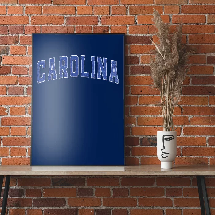 Carolina Nc Vintage Sports Blue Retro Varsity Text Poster