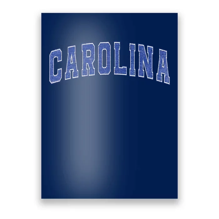 Carolina Nc Vintage Sports Blue Retro Varsity Text Poster