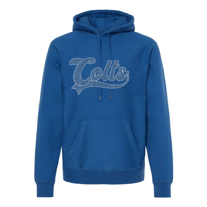 Colts Name Vintage Retro Premium Hoodie