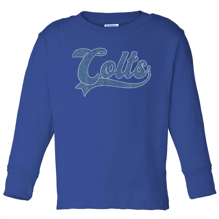 Colts Name Vintage Retro Toddler Long Sleeve Shirt