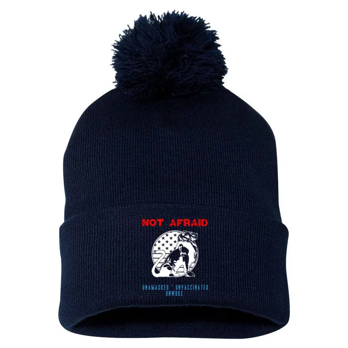 Conservative Not Woke Pom Pom 12in Knit Beanie