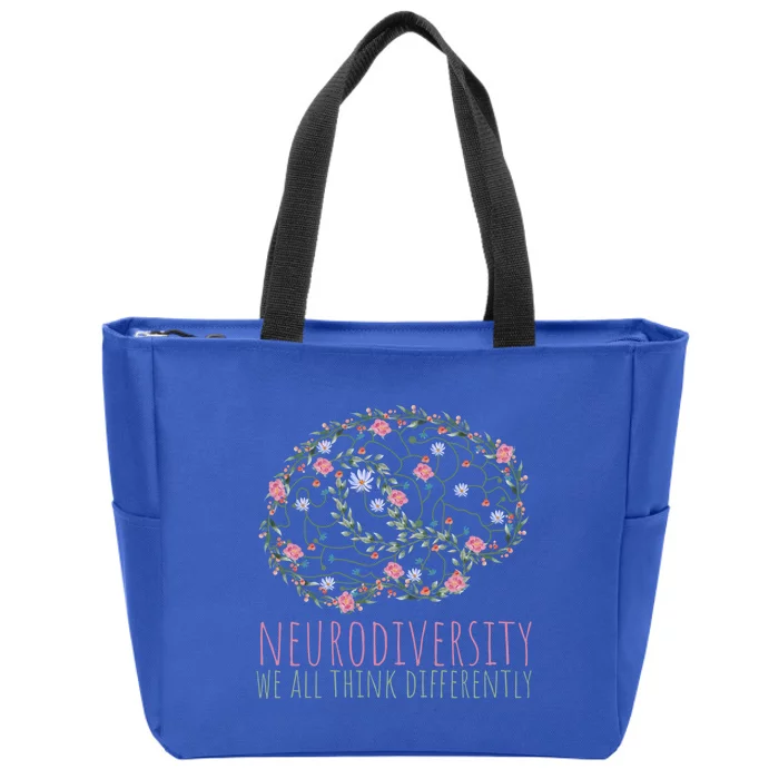 Celebrate Neurodiversity We All Think Differently Cute Gift Zip Tote Bag