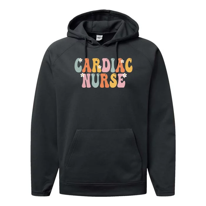 Cardiac Nurse Week Groovy Appreciation Day For Work Performance Fleece Hoodie