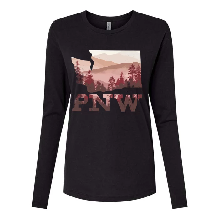 Cute North West Pnw Pacific Northwest Gift Womens Cotton Relaxed Long Sleeve T-Shirt