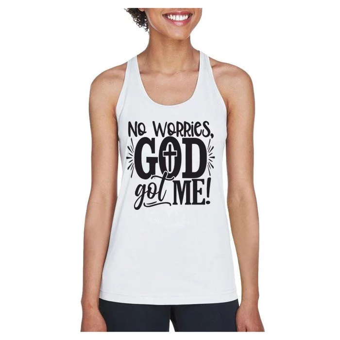 Christian No Worries, God Got Me African American Women's Racerback Tank