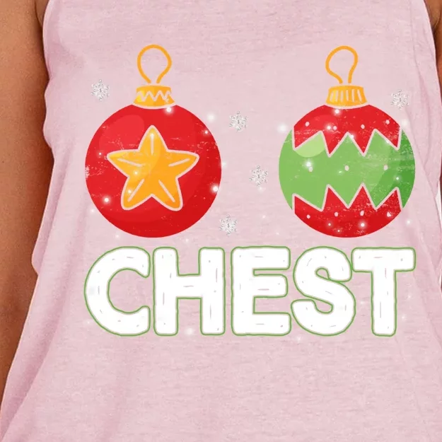 Chest Nuts Xmas Matching Couples Chestnuts Christmas Chest Great Gift Women's Knotted Racerback Tank