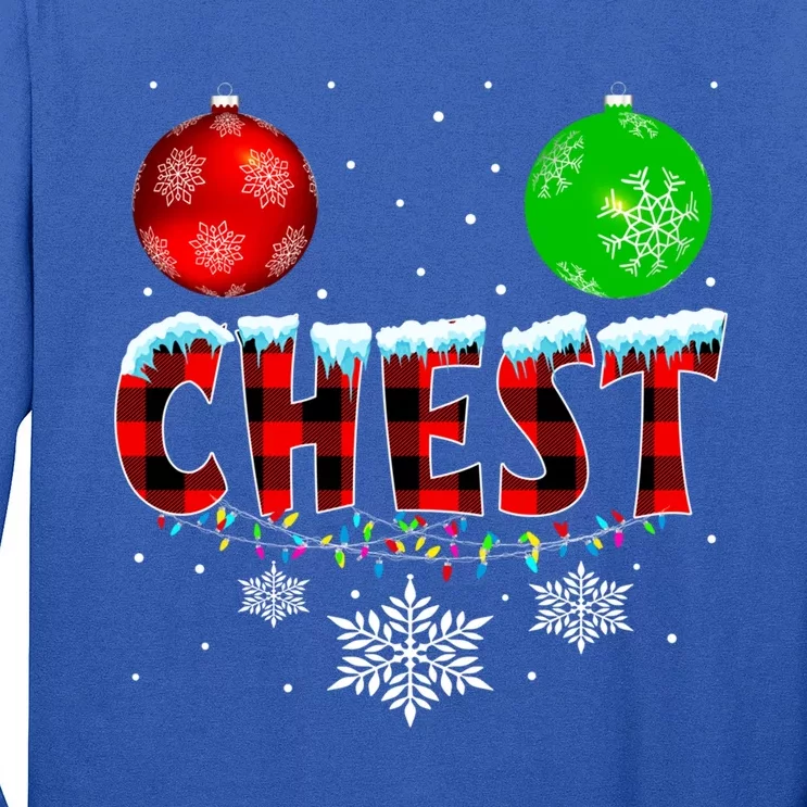 Chest Nuts Xmas Matching Couples Chestnuts Christmas Chest Funny Gift Long Sleeve Shirt