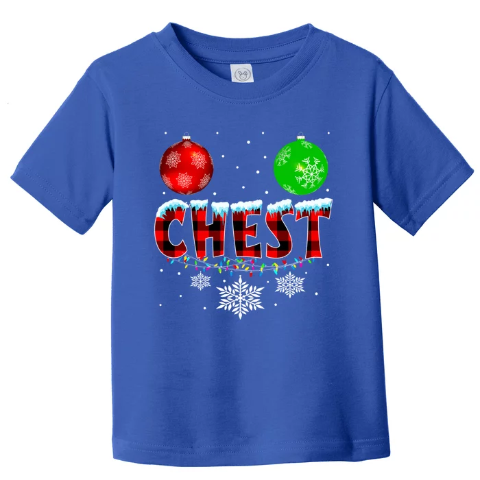 Chest Nuts Xmas Matching Couples Chestnuts Christmas Chest Funny Gift Toddler T-Shirt