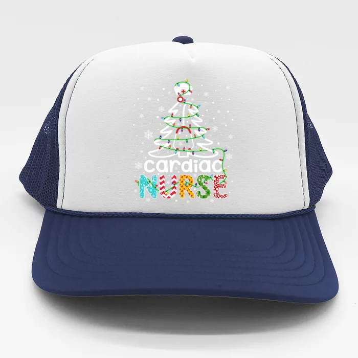 Cardiac Nurse Xmas Tree Funny Nursing Christmas Pattern Cute Gift Trucker Hat