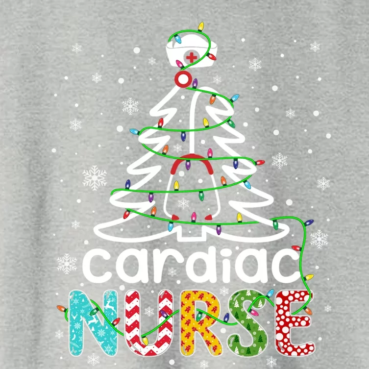 Cardiac Nurse Xmas Tree Funny Nursing Christmas Pattern Cute Gift Women's Crop Top Tee