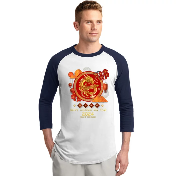 Chinese New Year 2024 Happy New Year 2024 Year Of The Dragon Baseball Sleeve Shirt