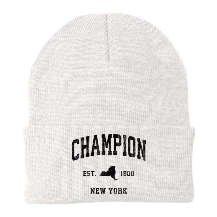 Champion New York Ny Vintage Athletic Knit Cap Winter Beanie