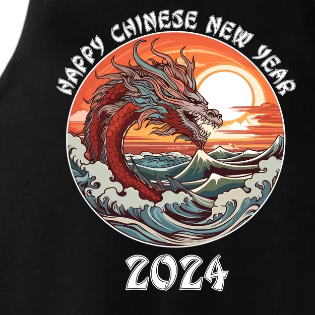 Chinese New Year 2024 Happy New Year 2024 Year Of The Dragon Chinese Lunar Ladies Tri-Blend Wicking Tank